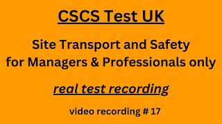 CSCS Test UK 2024 CSCS Card UKCSCS Test for Managers amp Professionals 17 site transport safety [upl. by Nevak]