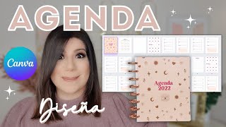 CREA tu propia AGENDA en CANVA ⭐️ Te regalo la plantilla [upl. by Karb]