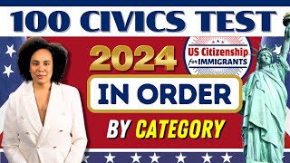 NEW 100 Civics Citizenship Test By Category US Citizenship Interview 2024 Questions and Answers [upl. by Holtz]