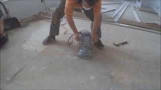 How To Leveling Plywood Subfloor with a Wood Floor Edger Mryoucandoityourself [upl. by Spatz]