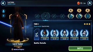 Lord Vader Tiers 1  3 Guide  Relic 7 Unlock [upl. by Dlanigger823]