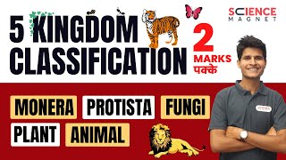 5 Kingdom Classification Monera Protista Fungi Plant Animal  2 Marks पक्केneerajsir biology [upl. by Savior387]