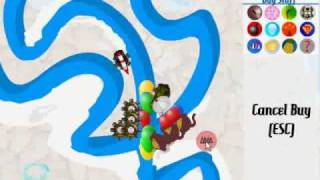 Bloons Tower Defense 3 Track 4 Hard No leaks [upl. by Dnamron]