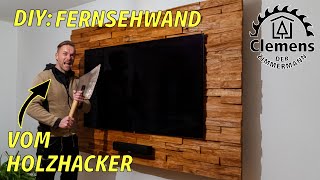 DIY TVWand selber bauen mit Eiche und Axt 🪓 vom Zimmermann 💪 [upl. by Okimat]