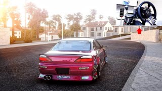 S15 LA Sunset Drift  4k UltraGraphics RTX 3090  Assetto Corsa Thrustmaster Setup [upl. by Irehj]