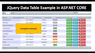 JQuery DataTable in ASPNET CORE  Complete Example [upl. by Gombosi]