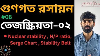 08 তেজস্ক্রিয়তা02  Nuclear stability  Neutron to Proton ratio  serge chart  Stability belt [upl. by Lomasi]