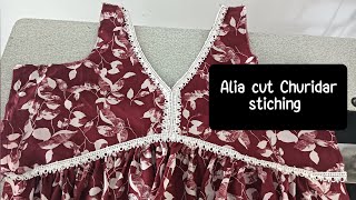 Alia cut Churidar stichingLace alia cutaaruzvlogs [upl. by Flynn]