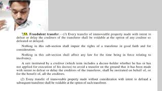 section 53 of Transfer of property act1882 Fraudulent transfer [upl. by Herahab12]