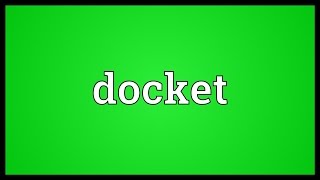 Docket Meaning [upl. by Enomaj]