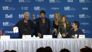 TIFF 2014 Al Pacino spills water during Manglehorn press conference [upl. by Harhay]