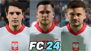 FC 24  ALL POLAND PLAYERS REAL FACES [upl. by Strohl226]