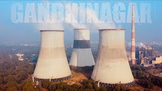 Gandhinagar Cooling Towers of Thermal Power Plant  Drone View [upl. by Tamaru]