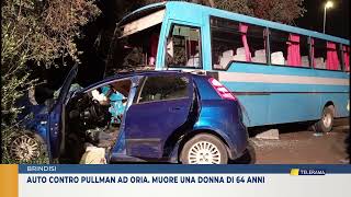 Scontro auto pullman muore una donna di 64 anni [upl. by Ecam]