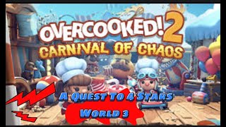 Overcooked 2 Carnival Of Chaos  A Journey To 4 Stars Solo  World 3 [upl. by Selyn]