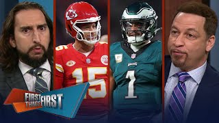 Mahomes and Chiefs concerns entering Super Bowl rematch vs Eagles  NFL  FIRST THINGS FIRST [upl. by Batchelor]