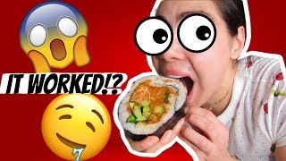 🍣 GIANT SUSHI ROLL RECIPE 먹방 MUKBANG 신메뉴 Veronica Wang [upl. by Susette]