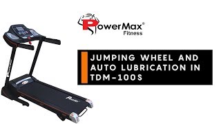 Treadmill with Jumping Wheels and Auto Lubrication Powermax TDM100S [upl. by Ateloj]