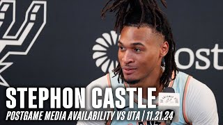 Stephon Castles Postgame vs Utah Jazz  11212024 [upl. by Wolk]