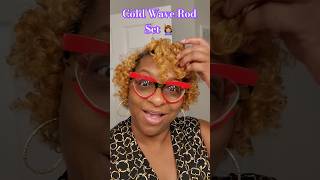 Cold Wave perm rod set on blow dried natural hair 💆🏽‍♀️ Trust the process friends 🧡 naturalhair [upl. by Jarrow]