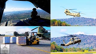 US Army 82nd Airborne Prepares CH47 for Hurricane Relief Mission [upl. by Brande]