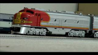 MTH Railking 2022271 E3 AA Diesel Engine Set wProtoSound 20  ATSF kgtrains [upl. by Enitsenrae80]