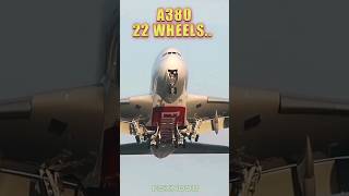 The 22 Wheels of a Airbus A380 shorts aviation [upl. by Cowey]