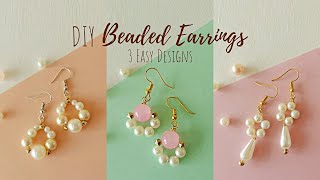 Easy to Make Beaded Earrings  Easy Pearl Beaded Earrings  DIY Jewelry for Beginners  DIY Earrings [upl. by Ignace]