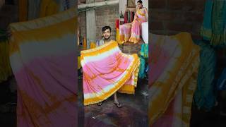 Only ₹550 saree tie dye handmade linensilk sareewithprice handmade craft malyalam [upl. by Alley]