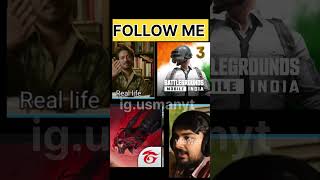 Pubg vs free fire vs REAL LIFE pubgmobile bgmimyths livegaming tipsandtricks battlegroundsmobil [upl. by Thera736]