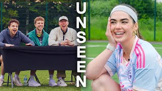 20 WOMEN VS 1 YOUTUBER Football Edition  UNSEEN FOOTAGE [upl. by Adnole775]