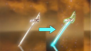 Aquila Favonia weapon appearance Lvl 1 vs Lvl 90 in Genshin Impact [upl. by Adnovay]