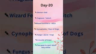 Previous year English vocabularies  Day 20 [upl. by Yecad]