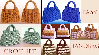 Bolsos a Crochet seis modelos en Puntos 3D en relieve [upl. by Mloc]