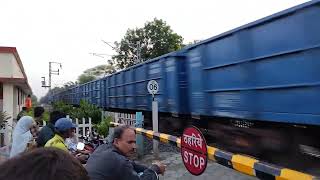 Goods Train on FTD Ujjain BG rail line at LC 06 C [upl. by Einatirb85]