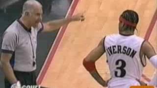 Allen Iverson amp Larry Brown argue with the NBA referee [upl. by Tybalt]