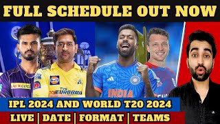 IPL 2024 Start Date😳  T20 World Cup 2024 Full Schedule Time Format and Teams  FIVE SPORTZ [upl. by Bindman]