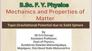 Gravitational Potential due to Solid Sphere [upl. by Luoar]