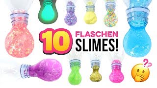 10 Flaschen SLIMES 😱MAGNETISCHER  Leuchtender Schleim DIY Flaschenschleim selber machen Deutsch [upl. by Adnyl]