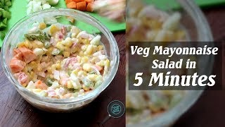 Veg Mayonnaise Salad in 5 Minutes Recipes For Kids [upl. by Enayr]