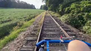 Stewartstown Railroad ride entire length of line to New Freedom on Rail Bike [upl. by Aneleh]