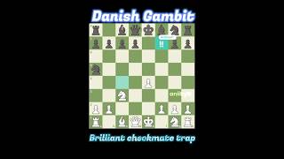 Danish Gambit  Brilliant checkmate trap💎chess chesstraps brilliant checkmate scopin shorts [upl. by Geanine103]