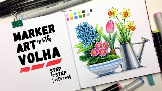 How to draw SPRING FLOWERS [upl. by Nnaecyoj900]