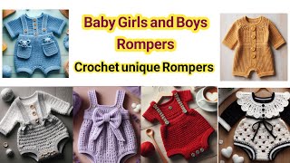 Baby rompers designs winter Collection  Crochet baby rompers [upl. by Eittod]