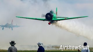 In The Pyro Field With Tora Tora Tora  Terre Haute Airshow 2018 [upl. by Ehgit]