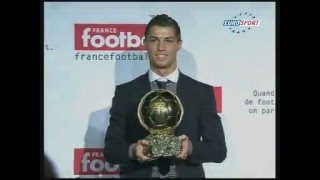 Ballon DOr 2008  Cristiano Ronaldo  Eurosport [upl. by Yevad422]