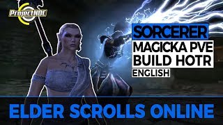 ESO  Magicka Sorcerer PVE Build for Horns of the Reach English [upl. by Aikyt]