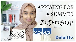 HOW I GOT MY SUMMER INTERNSHIP  Tips amp Advice  KPMG KCL Deloitte PwC UCL [upl. by Cherilynn]