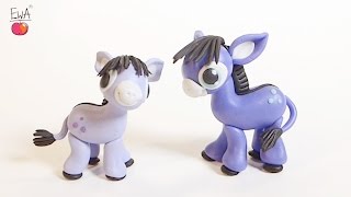 Donkey  Osiołek  polymer clay tutorial [upl. by Eiger]