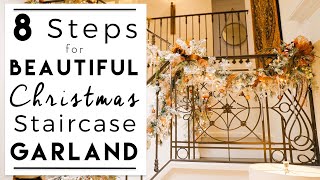 CHRISTMAS DECORATING  Christmas Garland Decoration for Your Stairway [upl. by Kcub]